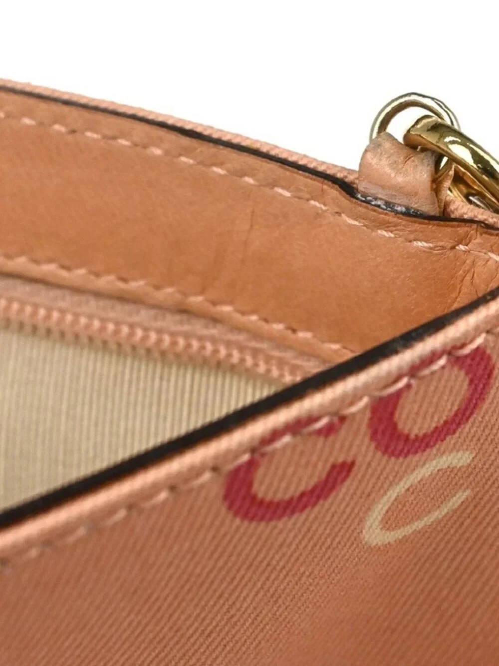 Chanel Pink Canvas COCO Chain Handbag